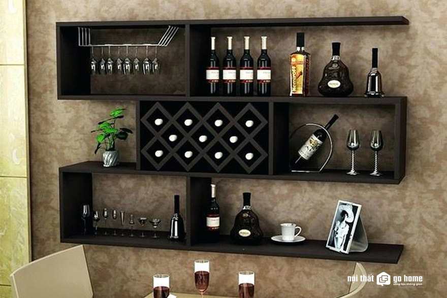 Mẫu tủ rượu treo tường phòng khách đẹp